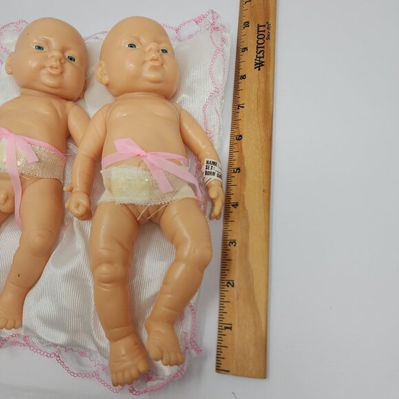 Set Of 2 Gender-Specific 9 inch Anatomically Correct Baby Dolls With Pillow - Picture 2 of 5